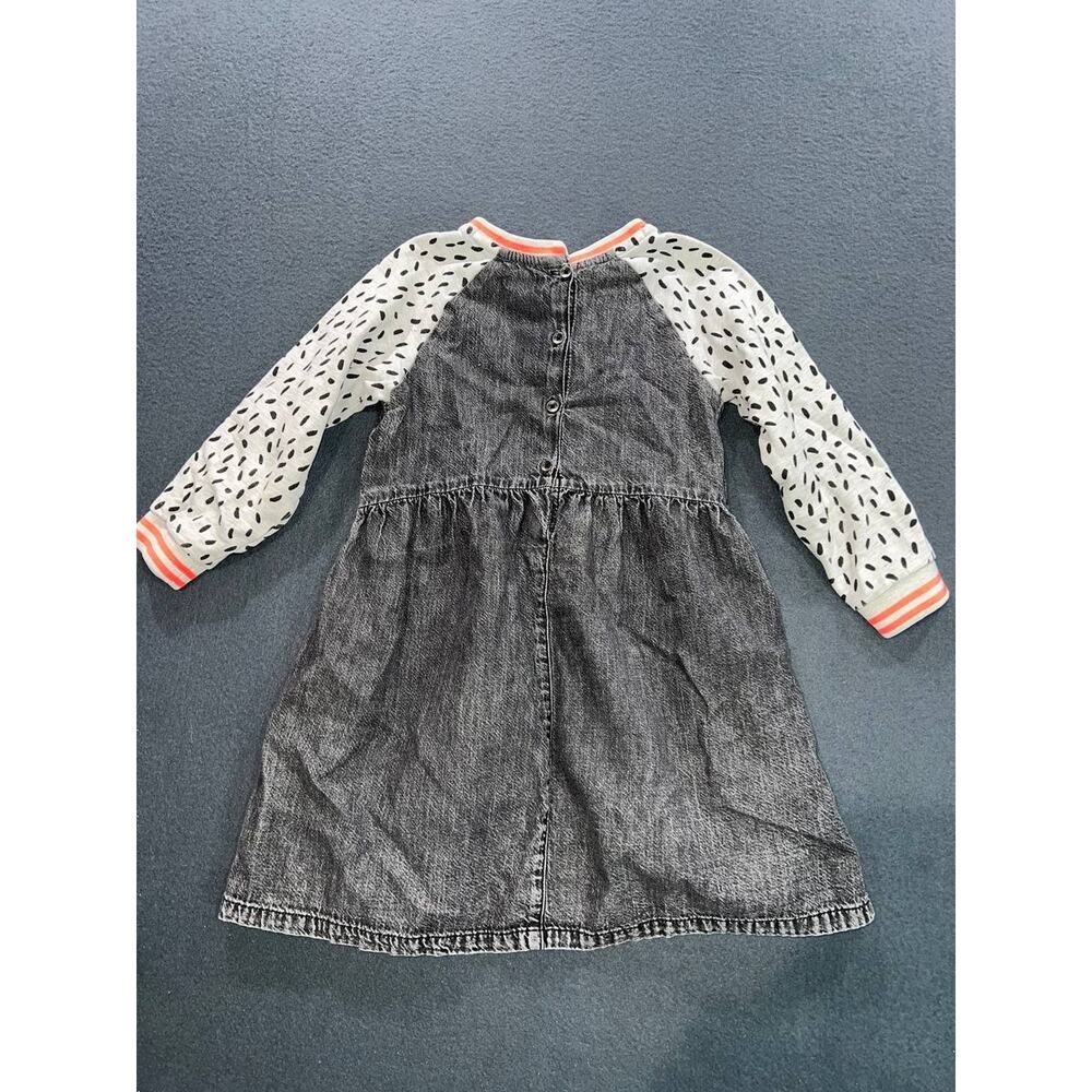 Next Monochrome cotton Panda Denim Raglan Dress 5 years A008651 - Picture 10 of 10